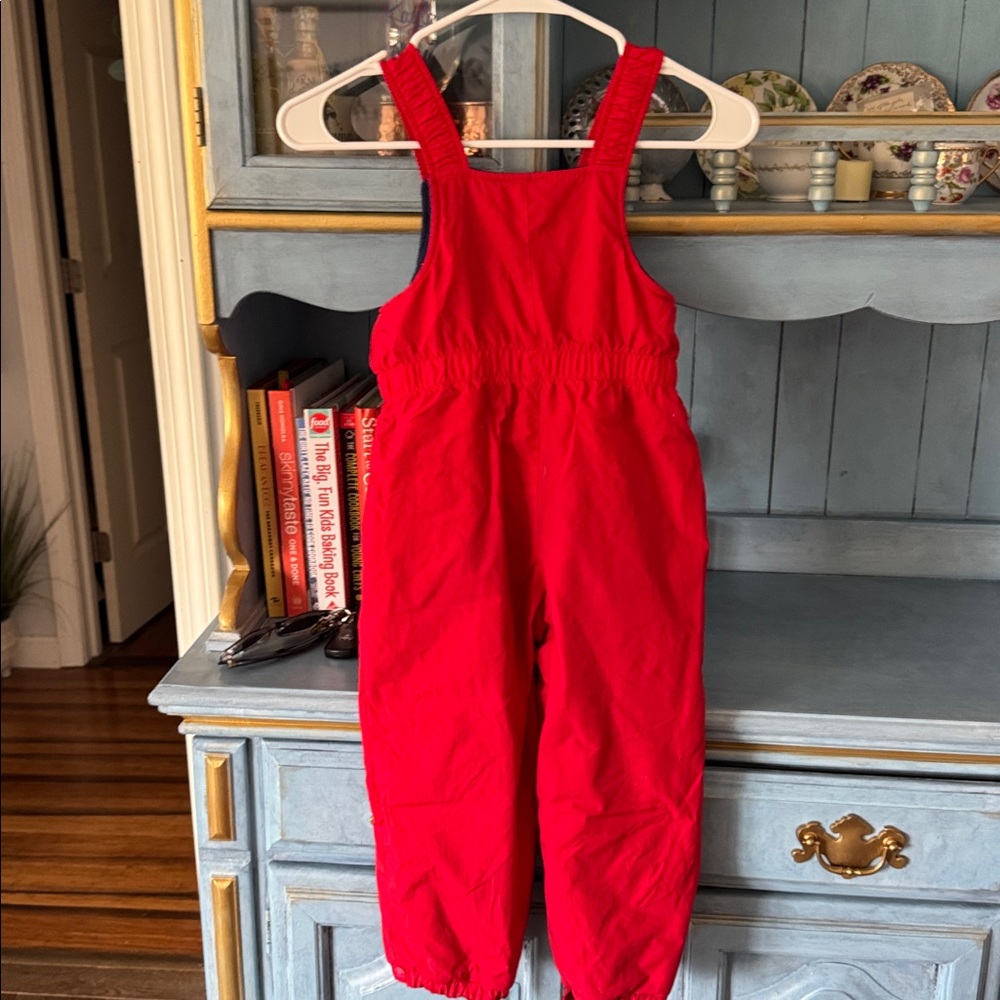 L.L. Bean Bright Red Kids Snow Overalls - Picture 7 of 7